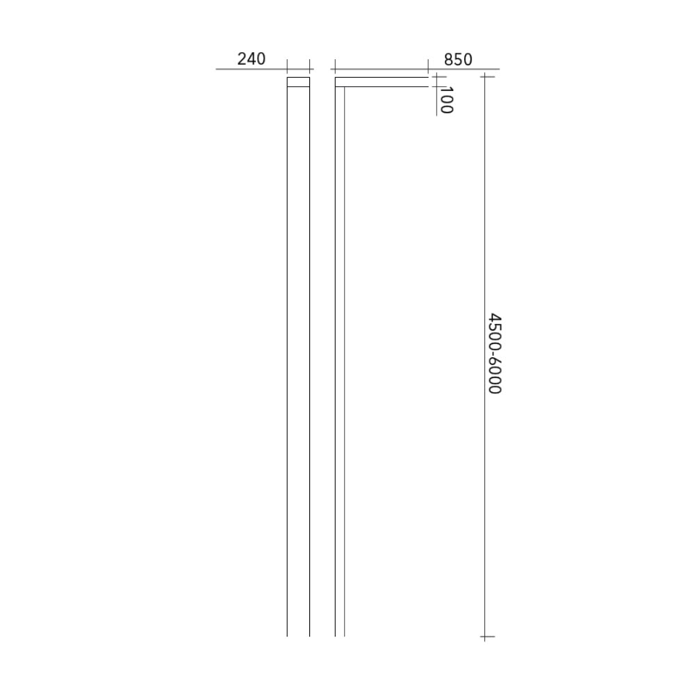Bergmeister Planea Maxi LS – Luminaire sur crosse, Montage en tête de mât sur pièce d'ancrage séparée ou platine à bride, Extérieur