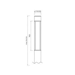 Bergmeister Canna 170 LS – Light bollard with all-round light emission, bollard base with ground section or flange plate, outdoor use