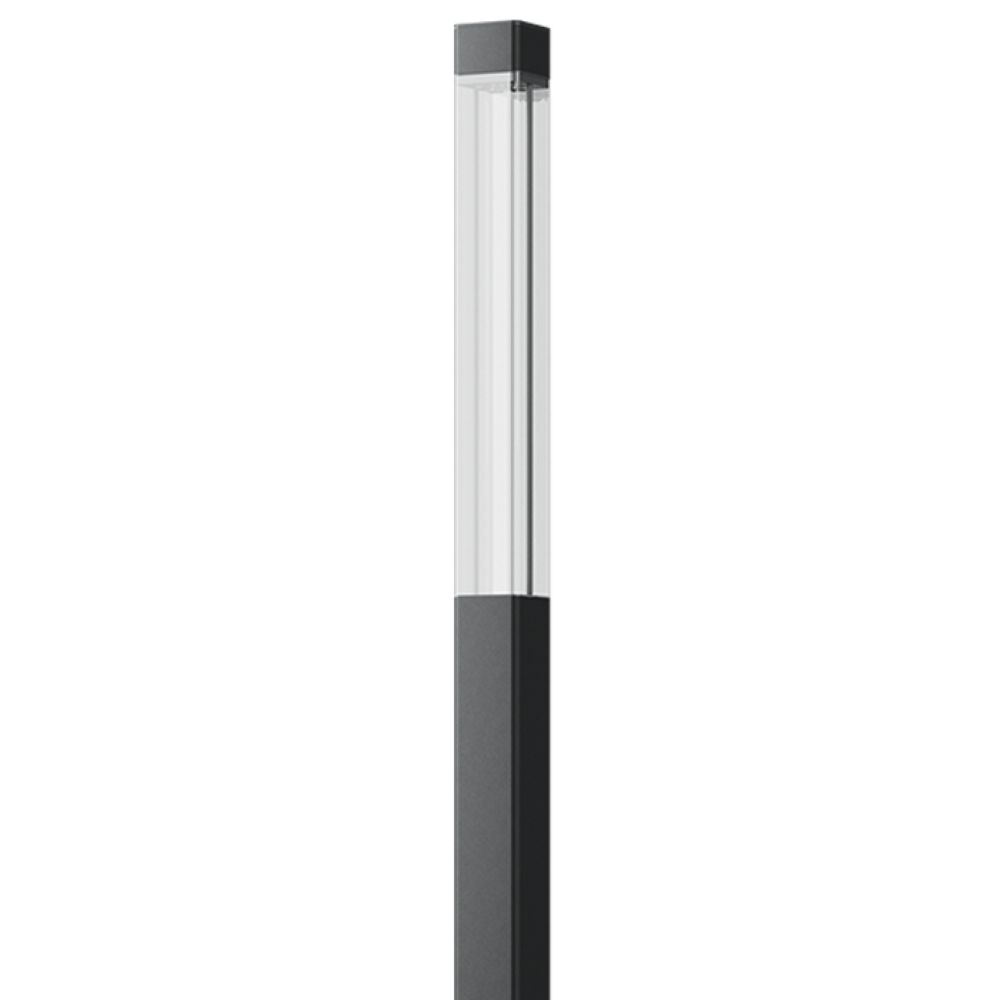 Bergmeister Canna Q 180 LS – Borne lumineuse à émission périphérique, embase de borne avec pièce d'ancrage ou platine à bride, Extérieur