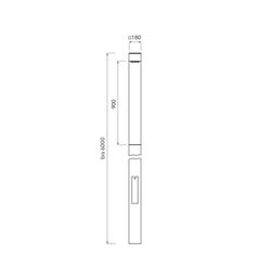 Bergmeister Canna Q 180 LS – Borne lumineuse à émission périphérique, embase de borne avec pièce d'ancrage ou platine à bride, Extérieur