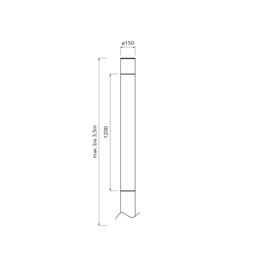Bergmeister Rondo 150 LS – Light bollard, ground section, outdoor use