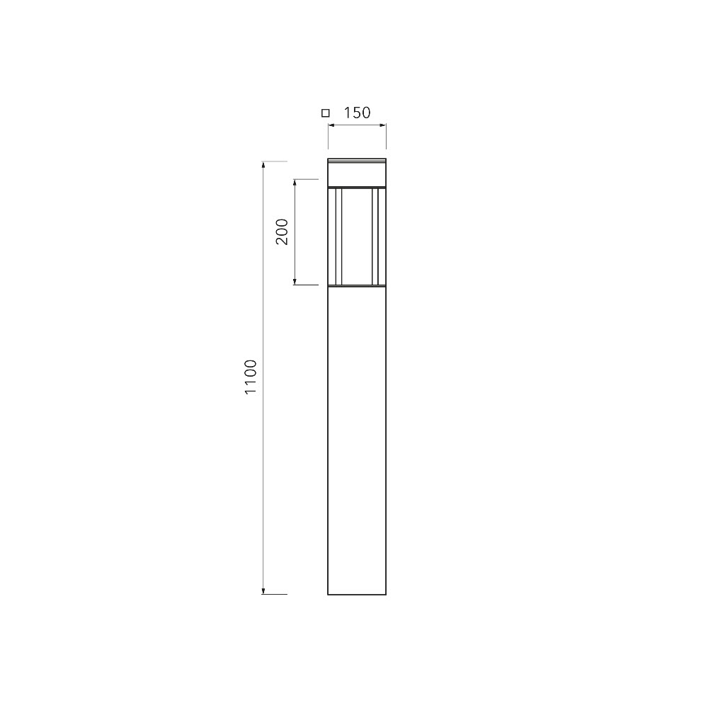 Bergmeister Canna Q 150 PL – Borne lumineuse, platine avec sabot de fixation, Extérieur