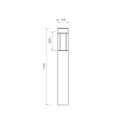 Bergmeister Canna Q 150 PL – Borne lumineuse, platine avec sabot de fixation, Extérieur