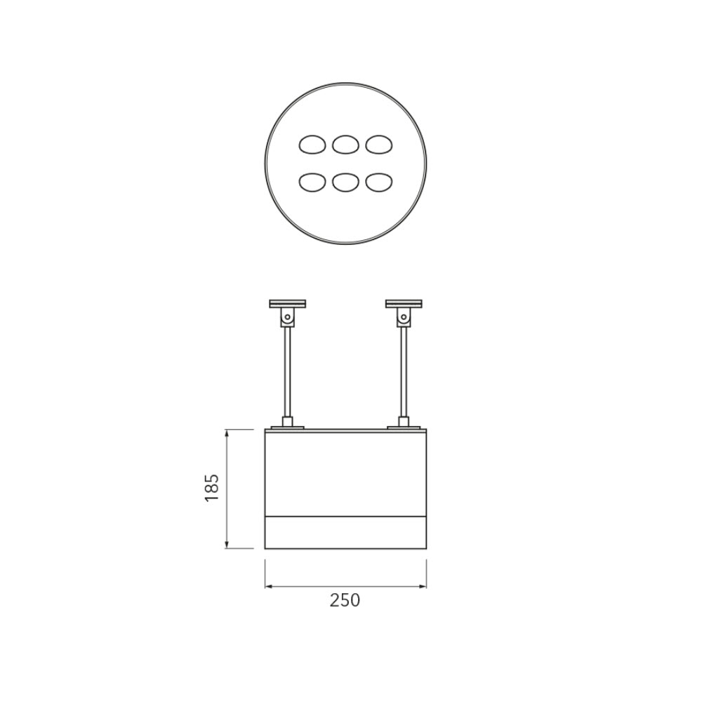 Bergmeister Canna 250 SL – Catenary luminaire, cable pendant or pendant rod in V2A, outdoor use