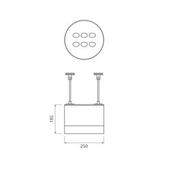 Bergmeister Canna 250 SL – Catenary luminaire, cable pendant or pendant rod in V2A, outdoor use