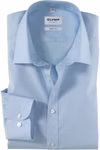 OLYMP Level Five Comfort Stretch Body fit Langarm hellblau OLYMP Level Five Langarmhemd Body Fit in Hellblau – einfarbiges Herrenhemd mit perfektem Sitz und feiner Struktur