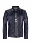 Lederjacke Milestone MS-Romano dunkelblau offen