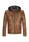 Lederjacke MSMorrison Farbe Cognac Frontansicht geschlossen