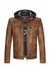 Lederjacke MSMorrison Farbe Cognac Frontansicht offen