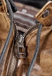 Lederjacke MSMorrison Farbe Cognac Detailansicht Kragen