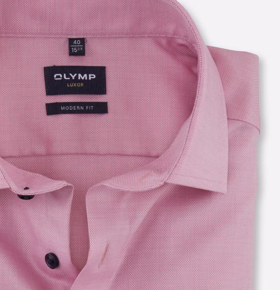 OLYMP Luxor Modern Fit Herrenhemd – Kurzarm | Rosa