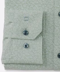 Olymp Langarmhemd No. 6 Six super slim 24/Seven 2556/54/40 Olymp No. 6 Six super slim 24/Seven Langarmhemd grün, gemustert Ärmelabschluß