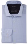Olymp No. 6 Six super slim 24/Seven Langarmhemd hellblau, gemustert