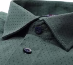Marvelis Casual Freizeithemd Langarm gemustert grün Detail Kragen