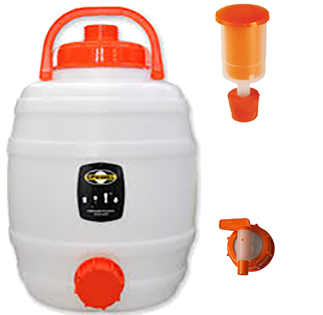 Speidel Fass Getränkefass Mostfass 12L lebensmittelecht rund mit Auslaufhahn NW 10 + Gärspund