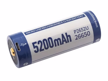 Keeppower 26650 - 5200mAh. Li-Ionen 3.7V - 3.6V - PCB geschützt. mit USB Lademöglichkeit P2652U Keeppower 26650 - 5200mAh. Li-Ionen 3.7V - 3.6V - PCB geschützt. mit USB Lademöglichkeit P2652U