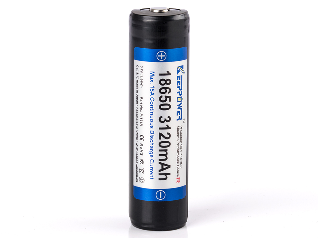 Keeppower R 18650 3120mAh 3.6V - 3.7V Li-Ion battery protected