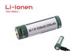 AA 1.5V 3390mWh (ca. 2260mAh) Lithium-Ionen-Akku (Wiederaufladbar über micro USB)