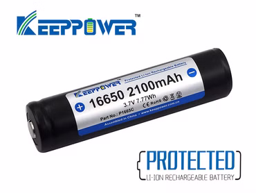 Keeppower 16650 mit 2100mAh 3.6V - 3.7V Li-Ion-Akku geschützt (Pluspol erhöht) Keeppower 16650 mit 2100mAh 3.6V - 3.7V Li-Ion-Akku geschützt (Pluspol erhöht)