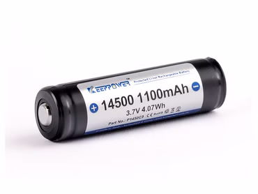 Keeppower 14500 - 1100 mAh. 3.6 - 3.7V Li-Ion-Akku PCB geschützt P1450C3 Keeppower 14500 - 1100 mAh. 3.6 - 3.7V Li-Ion-Akku PCB geschützt P1450C3