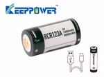 RCR123A - 3V - 1000mAh Lithium Ionen Akku (Wiederaufladbar über micro USB)