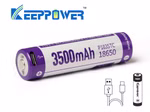 Keeppower 18650 - 3500mAh. Li-Ionen 3.7V - 3.6V - PCB geschützt. mit USB-C Lademöglichkeit P1835TC Keeppower 18650 - 3500mAh. Li-Ionen 3.7V - 3.6V - PCB geschützt. mit USB-C Lademöglichkeit P1835TC