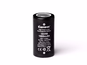 Keeppower 18350 - *1600mAh 3.6V - 3.7V Lithium-Ionen-Akku Entladestrom konstant 5A (Ampere) Keeppower 18350 - *1600mAh 3.6V - 3.7V Lithium-Ionen-Akku Entladestrom konstant 5A (Ampere)