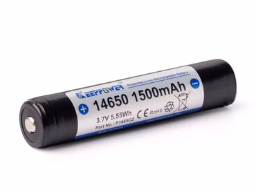 Keeppower 14650 Li-Ion-Akku 1500mAh¹ 3.6V - 3.7V – PCB² geschützt Keeppower 14650 Li-Ion-Akku 1500mAh¹ 3.6V - 3.7V – PCB² geschützt
