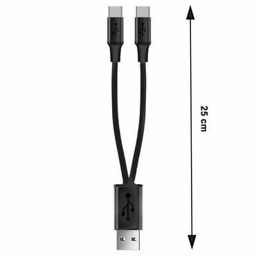 USB-Verteiler Typ-A auf 2 x Micro USB Länge: 0,2 m bis 2,1A