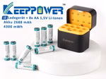 Keeppower I8 Ladegerät mit 8× 1,5V AA Li-Ion-Akkus (4300mWh) – USB-C Eingang Keeppower I8 Ladegerät mit 8× 1,5V AA Li-Ion-Akkus (4300mWh) – USB-C Eingang