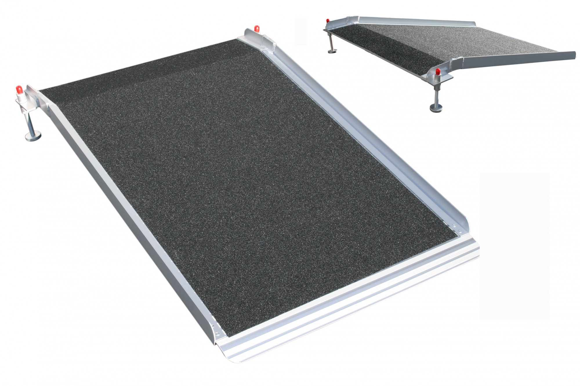 Produktbild von WORHAN Mobil Schwellenrampe 87x41 Cm – Höhenverstellbar 5-10 Cm, Aluminium, 300 Kg Tragkraft, Rutschfest – Für Rollstuhl & Roller