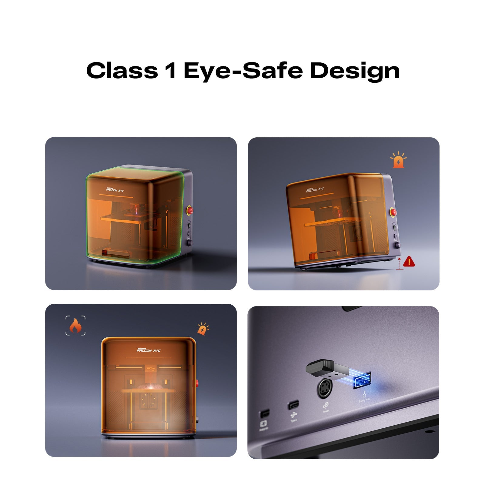 Design di sicurezza chiuso per il Creality Falcon A1C