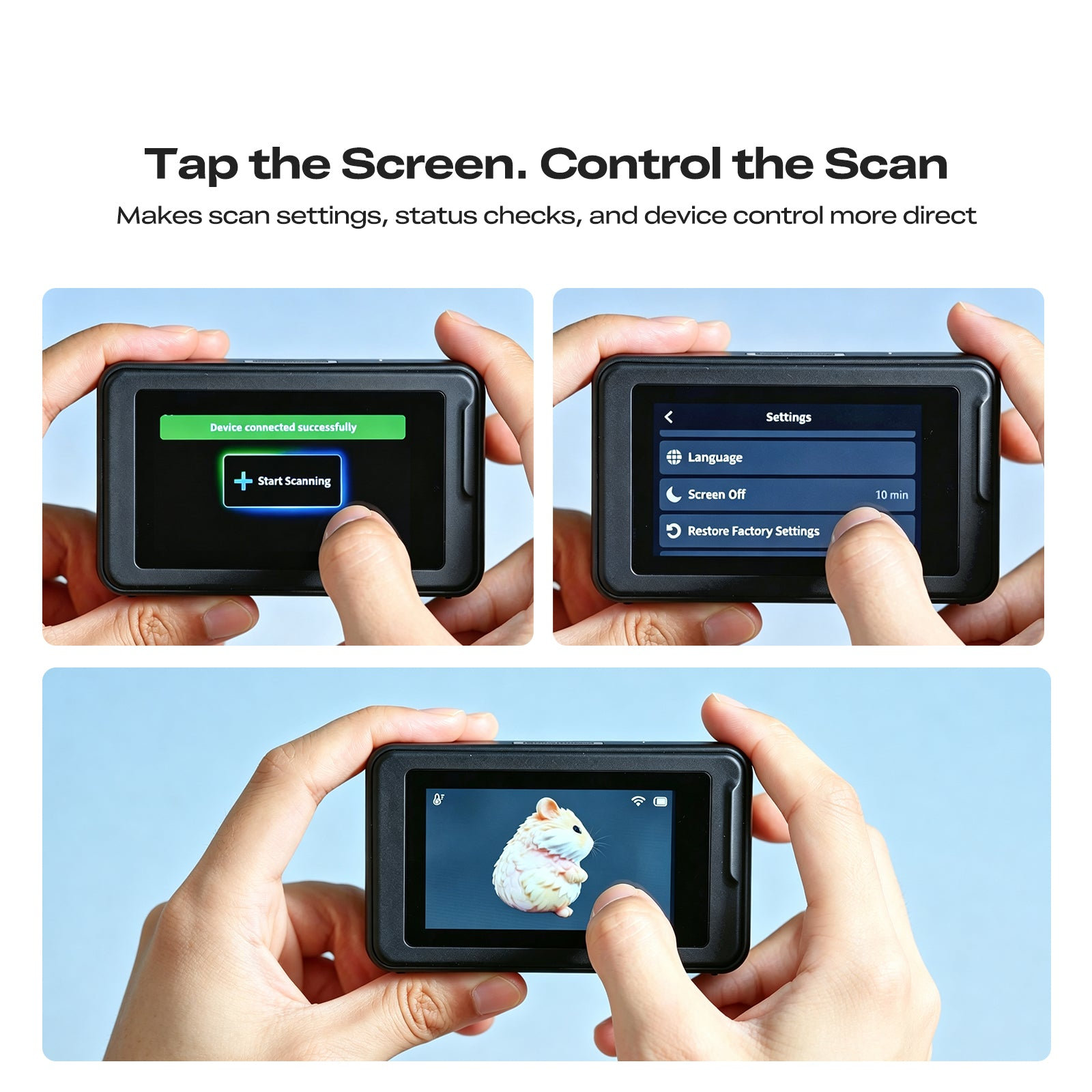 Touchscreenbediening van de Creality Pika
