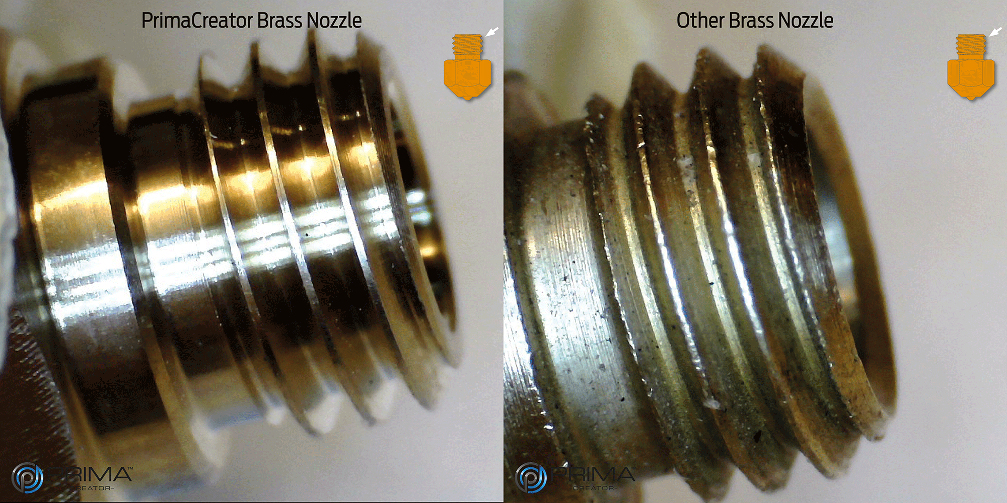 PrimaCreator MK8 Messing Nozzle 0.6 mm - 1 Stk. PrimaCreator MK8 Messing Nozzle 0.6 mm - 1 Stk.