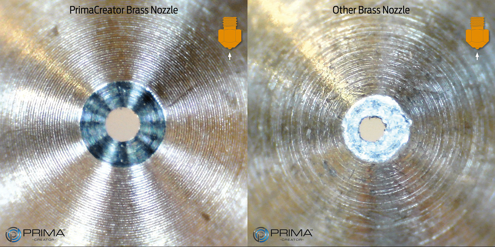 PrimaCreator MK8 Messing Nozzle 0.6 mm - 1 Stk. PrimaCreator MK8 Messing Nozzle 0.6 mm - 1 Stk.