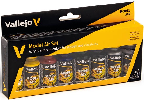 Vallejo Model Air Set Basic Colors 8x18ml