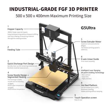 PioCreat G5 Ultra Granule 3D Printer | 3D Prima - 3D-Printers and