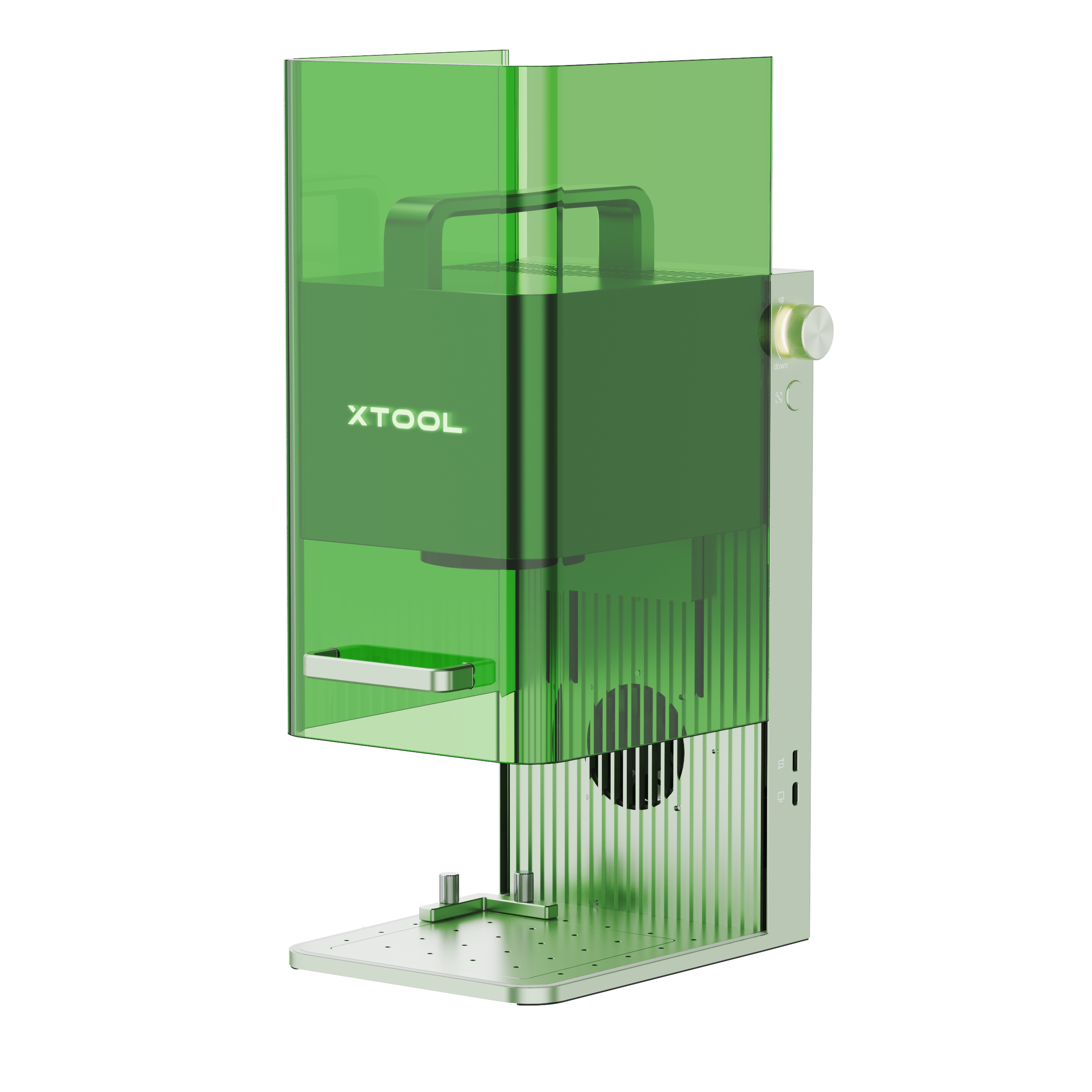 xTool F1 Light Green açık kapak çalışma alanı