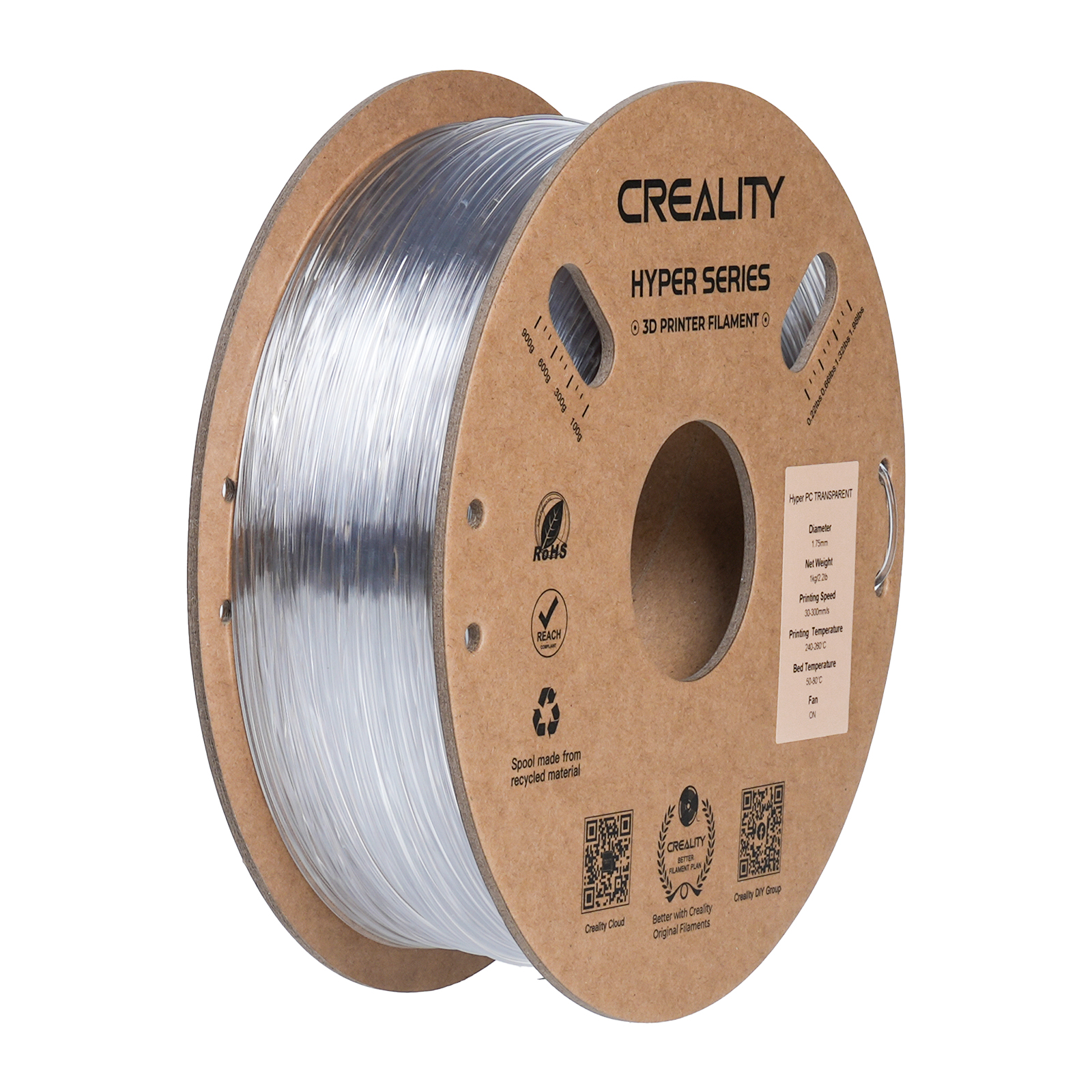 Creality Hyper PC Transparent Filament 1.75 mm 1 kg