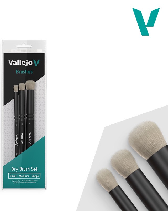 Vallejo Natural Hair Dry Brush Set Vallejo Natural Hair Dry Brush Set