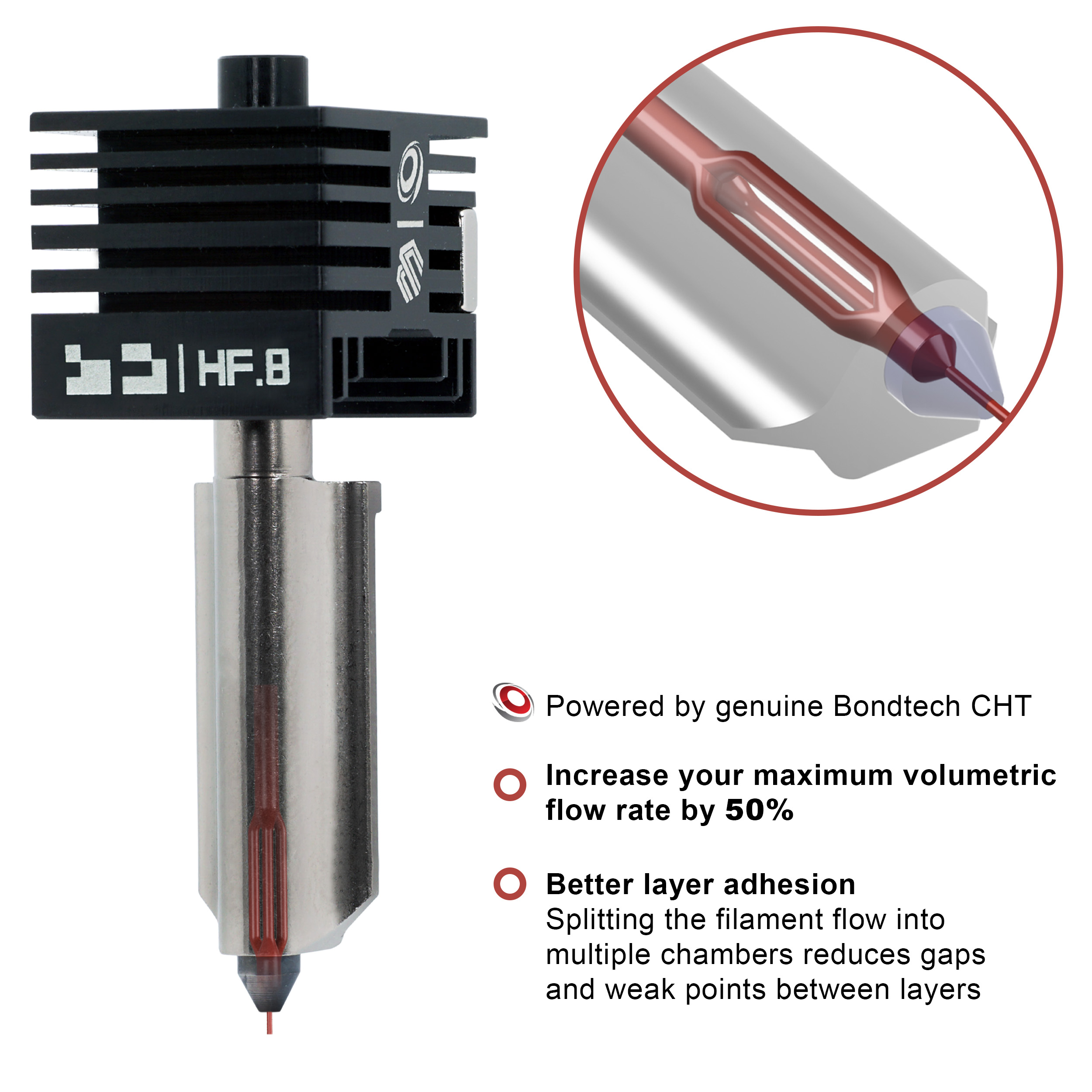 Microswiss CHT High Flow Hotend for Bambu Lab X2D / P2S Microswiss CHT High Flow Hotend for Bambu Lab X2D / P2S
