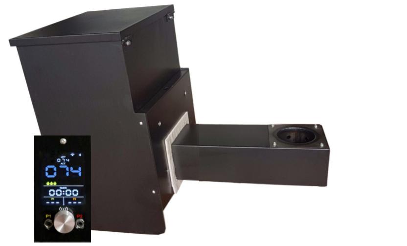 Pellet-Hopper S mit Pelletbehälter, 37 cm Brennrohr und WIFI-Controller