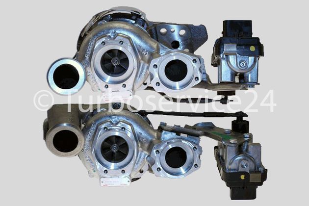 Neuer Original Garrett BI-Turbolader für VW Touareg 5.0 V10 TDI, 5.0 R50 TDI, Rechts + Links / 230 KW, 313 PS / 257 KW, 350 PS / AYH, BLE, BWF, CBWA / 755300 755299