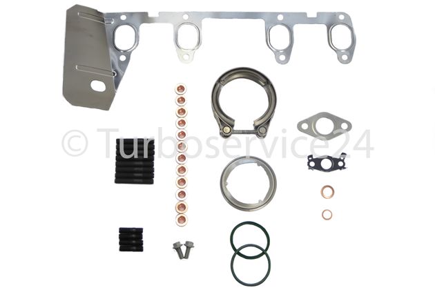 Mounting kit gaskets seals for Turbocharger Garrett BorgWarner - KKK Audi A3, Seat Altea, Leon, Toledo, Skoda Octavia, Superb, VW Caddy, Eos, Golf, Jetta, Passat / 2.0 TDI, 1.9 TDI / 103 KW, 140 HP / 77 KW, 105 HP
