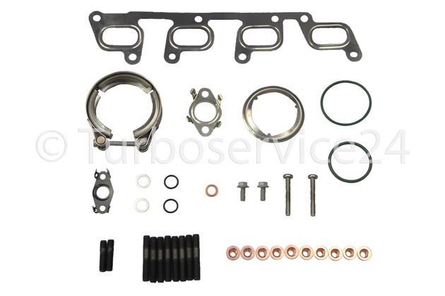 Mounting kit gaskets seals for Turbocharger BorgWarner - KKK / Garrett for Audi, Seat, Skoda, VW 2.0 TDI / 81 KW, 110 HP / 100 KW, 136 HP / 103 KW, 140 HP / 105 KW, 143 HP / 130 KW, 177 HP / 54409700002 785448-0005