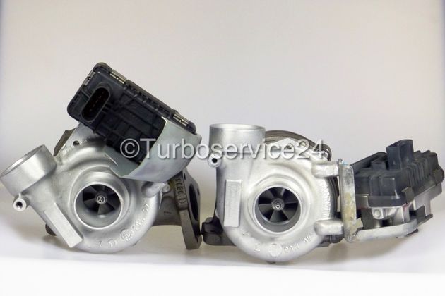Bi-Turbolader (Rechts und Links) für Mercedes E-Klasse, G-Klasse, M-Klasse, S-Klasse 400 CDI (W211, W463, W163, W220) / 184 KW - 250 PS / 191 KW - 260 PS / OM628 724495 724496 717384 709720 717383 709719