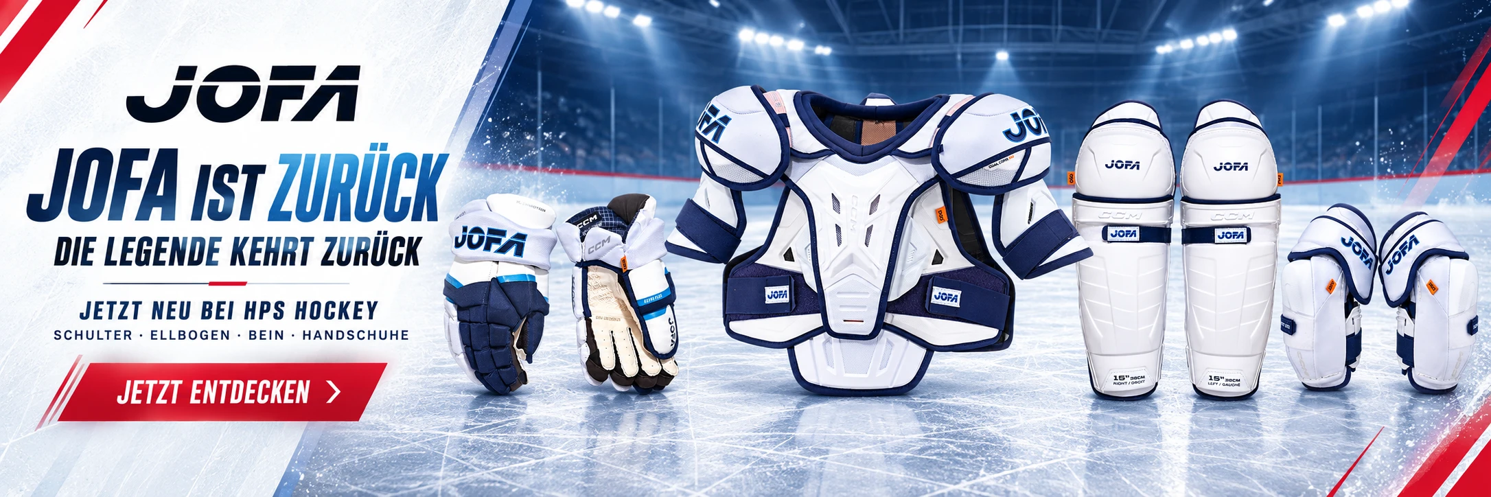 CCM JOFA 2026 Protective Serie mit Schulter-, Ellbogen- und Beinschutz sowie Handschuhen