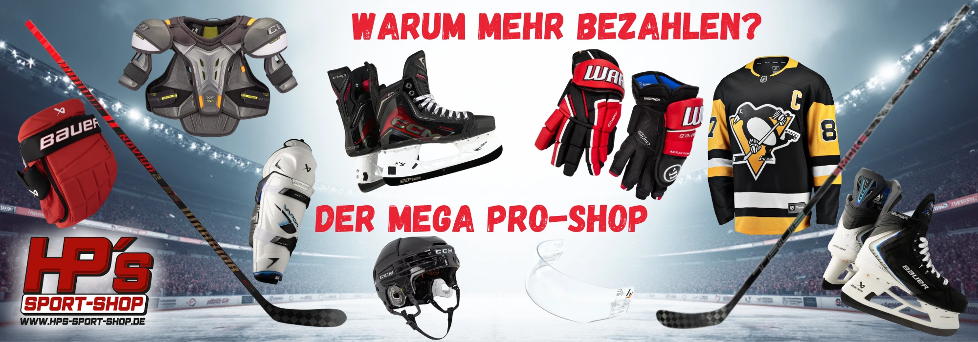 HPS Mega Pro-Shop: Hockey-Schlittschuhe, Schläger, Schutz und Fanartikel