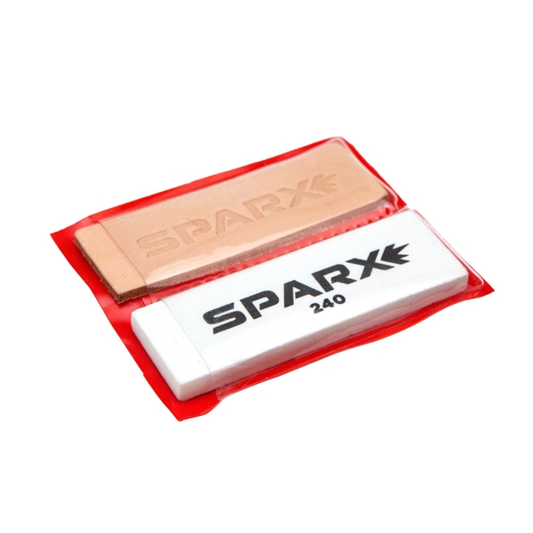 Sparx Honing Kit – Abziehstein und Lederriemen Sparx Honing Kit – Abziehstein und Lederriemen