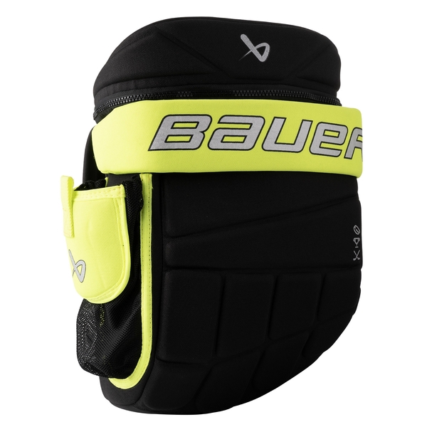 BAUER Handschuh-Rucksack in Schwarz-Grün mit Flaschenfach und Logo